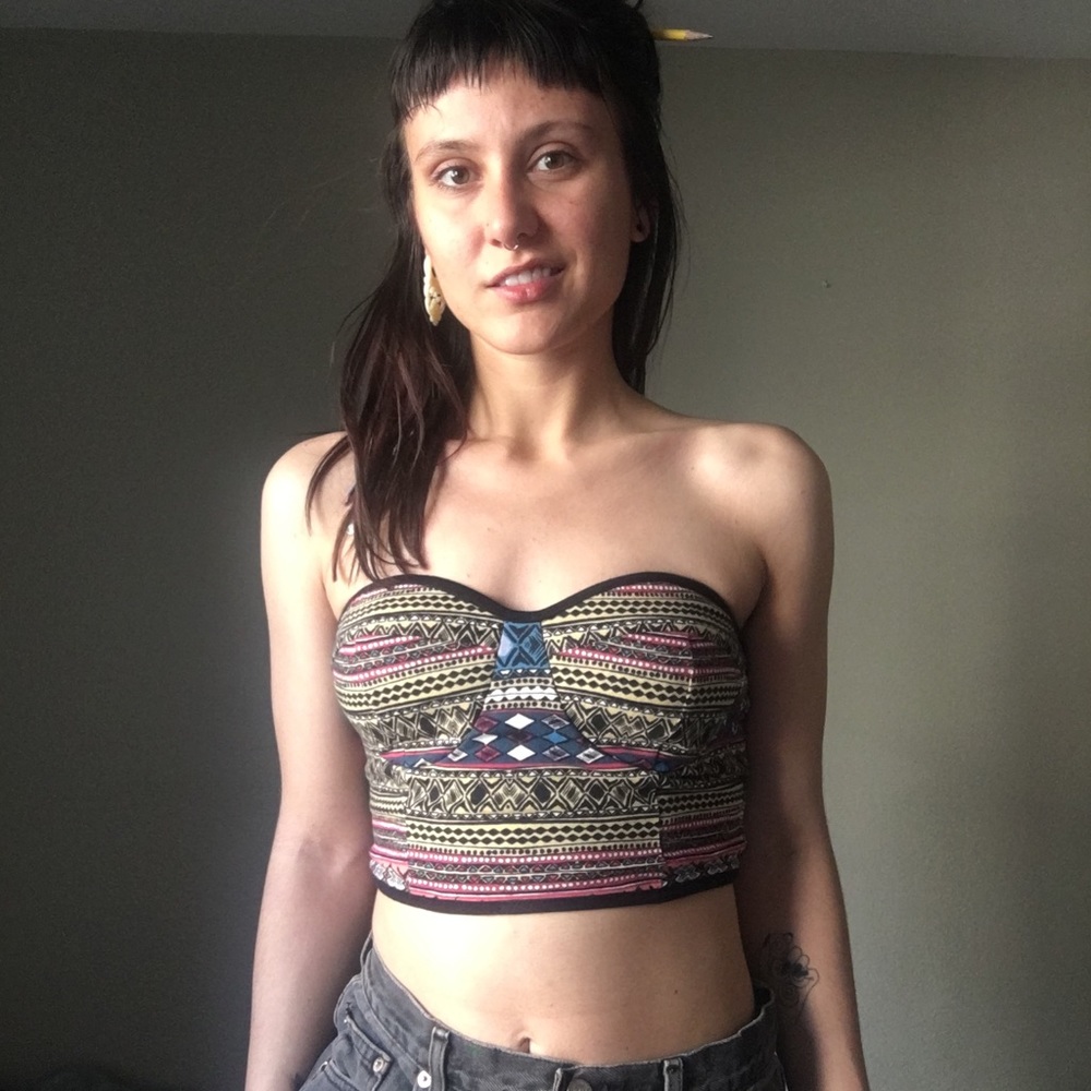 crazayy patterned tube top